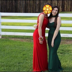 Green Choker Prom Dress